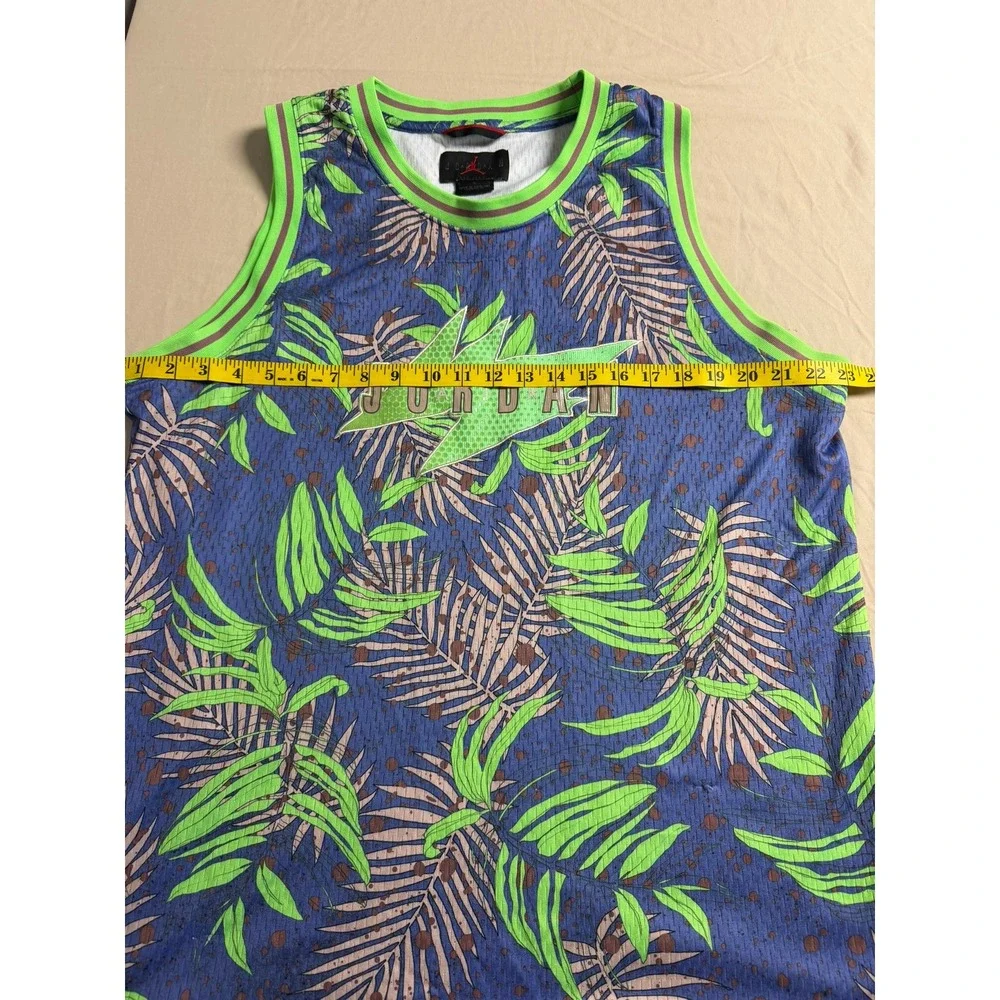 Jordan Sport DNA Mesh Jersey Tropical Palm Print Blue Green Mens Large Tank Top